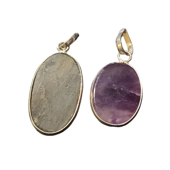 NEW Amethyst & Labradorite Sterling Silver Pendants - Picture 8 of 9